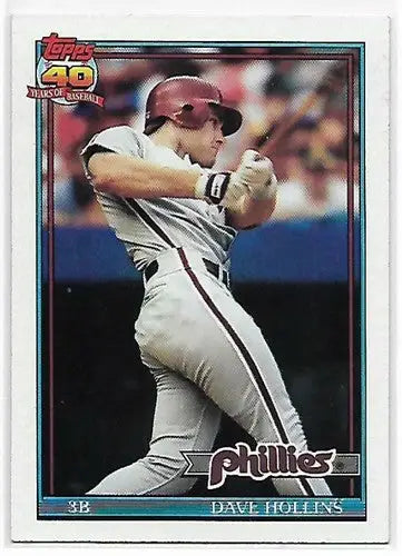 1991 Topps #264 Dave Hollins NM-MT Phillies - Baseball Card Single
