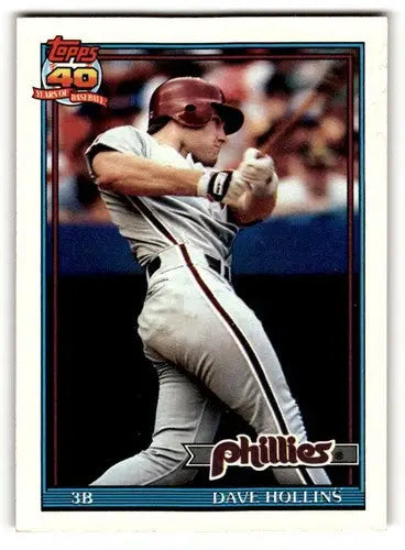 1991 Topps #264 Dave Hollins Philadelphia Phillies Baseball Cards ID:53038 - Baseball Card Single