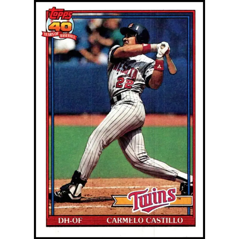 1991 Topps #266 Carmen Castillo NM-MT Minnesota Twins Baseball Card - Baseball Card Single