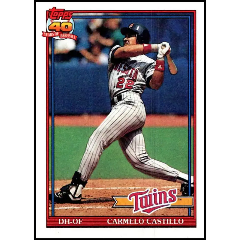 1991 Topps #266 Carmen Castillo NM-MT Minnesota Twins Baseball Card - Baseball Card Single