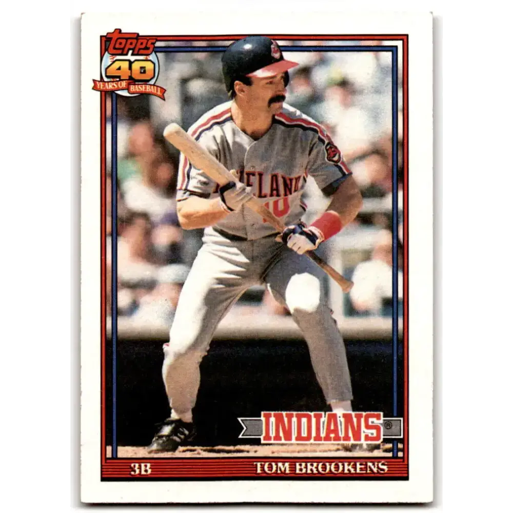 1991 Topps #268 Tom Brookens NM-MT Cleveland Indians Baseball Card - Baseball Card Single