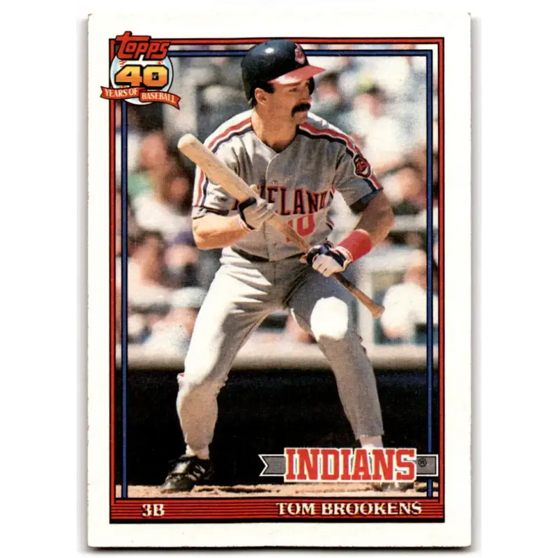 1991 Topps #268 Tom Brookens NM-MT Cleveland Indians Baseball Card - Baseball Card Single