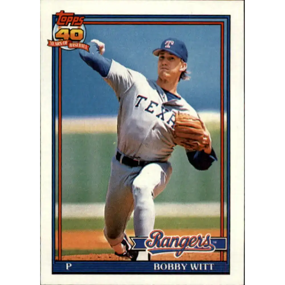 1991 Topps #27 Bobby Witt NM-MT Texas Rangers Baseball Card - Baseball Card Single