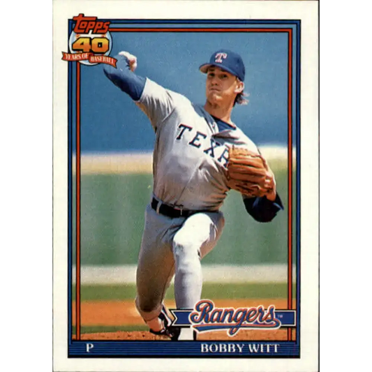 1991 Topps #27 Bobby Witt NM-MT Texas Rangers Baseball Card - Baseball Card Single