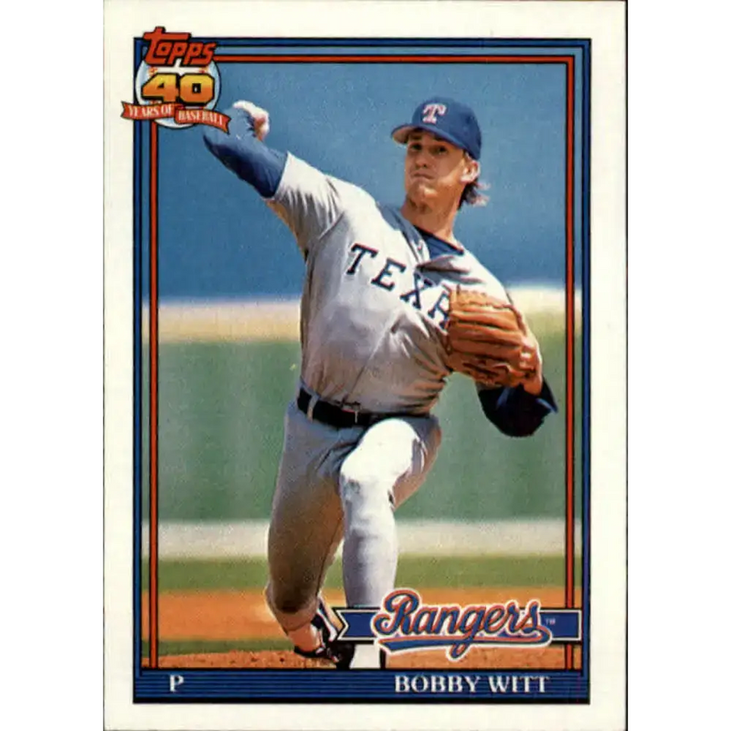 1991 Topps #27 Bobby Witt NM-MT Texas Rangers Baseball Card - Baseball Card Single