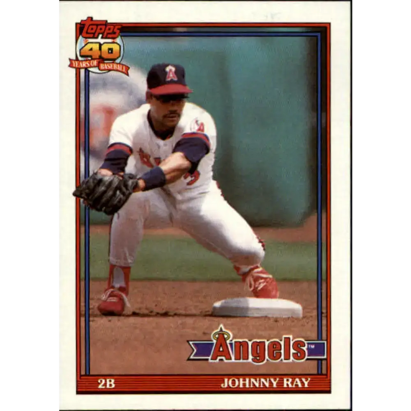 1991 Topps #273 Johnny Ray NM-MT California Angels Baseball Card - Baseball Card Single