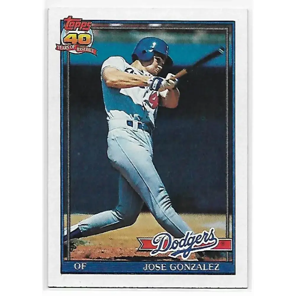 1991 Topps #279 Jose Gonzalez NM-MT Los Angeles Dodgers Baseball Card - Baseball Card Single