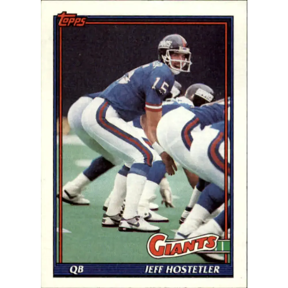 1991 Topps #28 Jeff Hostetler NM-MT New York Giants Football Card - Football Card Single