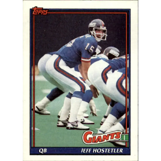 1991 Topps #28 Jeff Hostetler NM-MT New York Giants Football Card