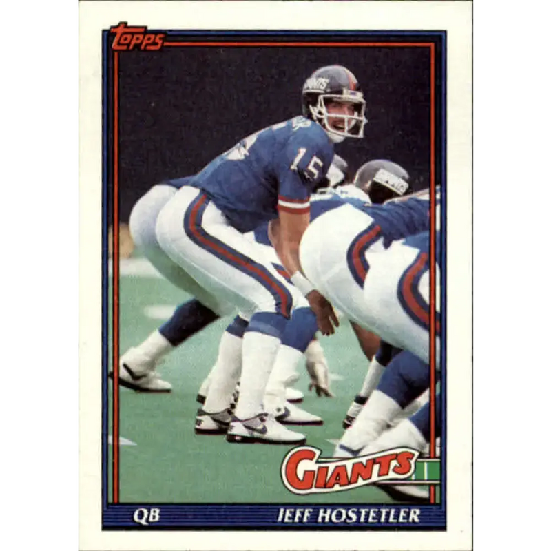 1991 Topps #28 Jeff Hostetler NM-MT New York Giants Football Card - Football Card Single