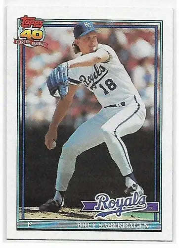 1991 Topps #280 Bret Saberhagen NM-MT Royals - Baseball Card Single