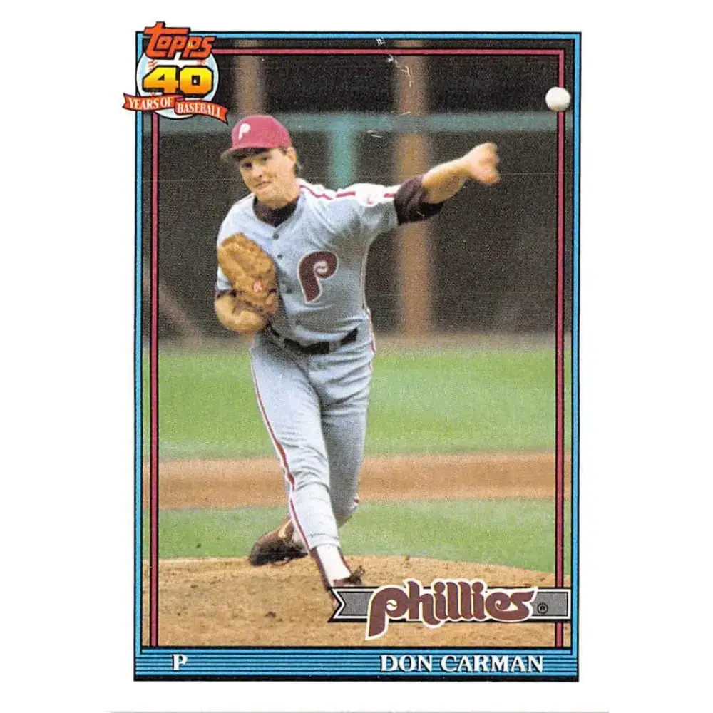 1991 Topps #282 Don Carman NM-MT Philadelphia Phillies Baseball Card - Baseball Card Single