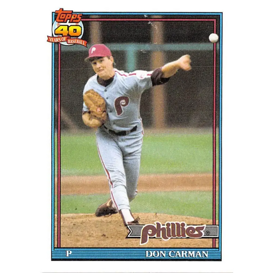 1991 Topps #282 Don Carman NM-MT Philadelphia Phillies Baseball Card - Baseball Card Single