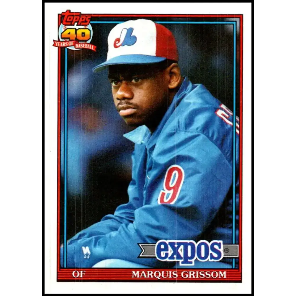 1991 Topps #283 Marquis Grissom NM-MT Montreal Expos Baseball Card - Baseball Card Single