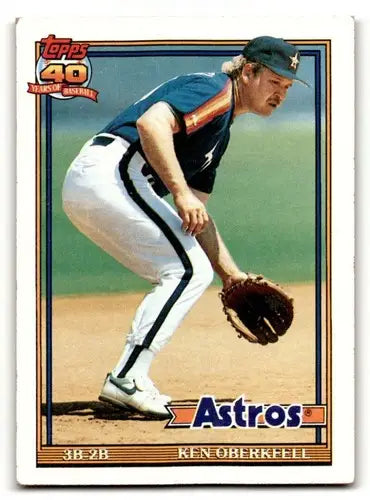 1991 Topps #286 Ken Oberkfell Houston Astros Baseball Cards EX/NM ID:54889 - Baseball Card Single