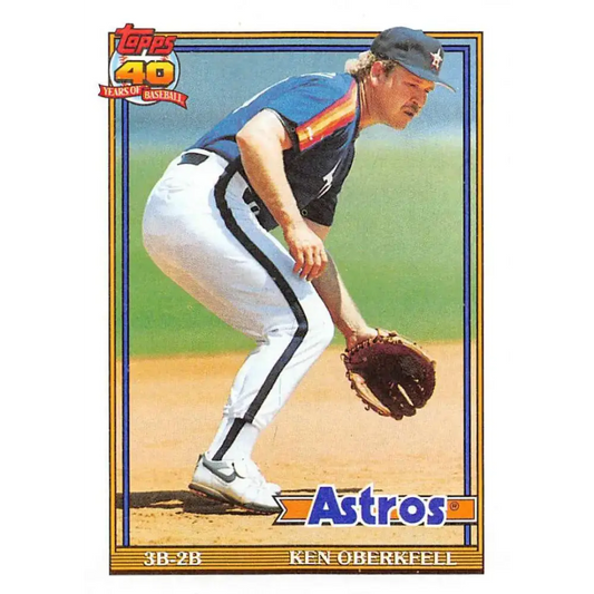 1991 Topps #286 Ken Oberkfell NM-MT Houston Astros Baseball Card - Baseball Card Single