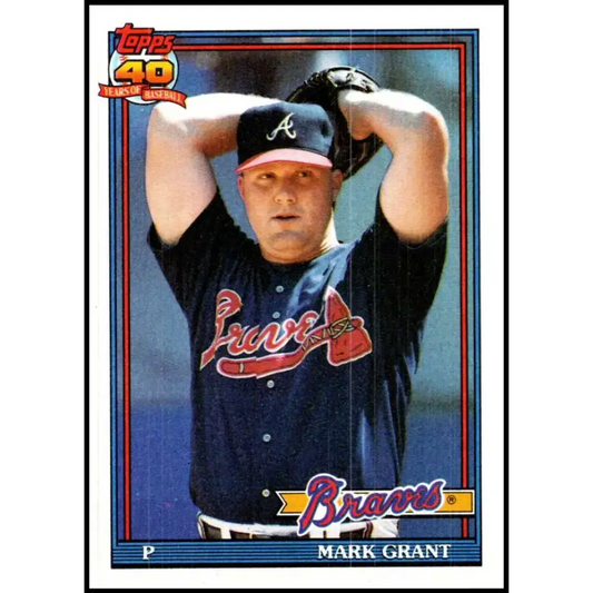 1991 Topps #287 Mark Grant NM-MT Atlanta Braves Baseball Card - Baseball Card Single
