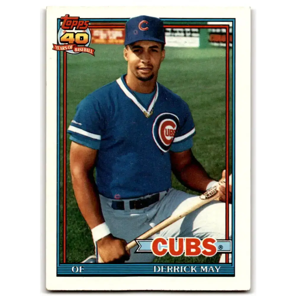 1991 Topps #288 Derrick May NM-MT Chicago Cubs Baseball Card - Baseball Card Single