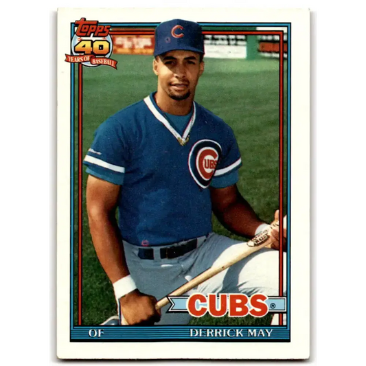 1991 Topps #288 Derrick May NM-MT Chicago Cubs Baseball Card - Baseball Card Single