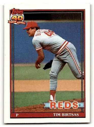 1991 Topps #289 Tim Birtsas Cincinnati Reds Baseball Cards EX/NM ID:54899 - Baseball Card Single