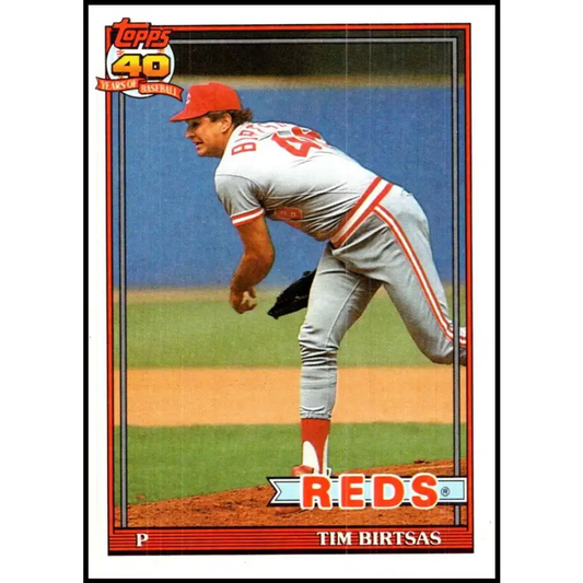 1991 Topps #289 Tim Birtsas NM-MT Cincinnati Reds Baseball Card - Baseball Card Single