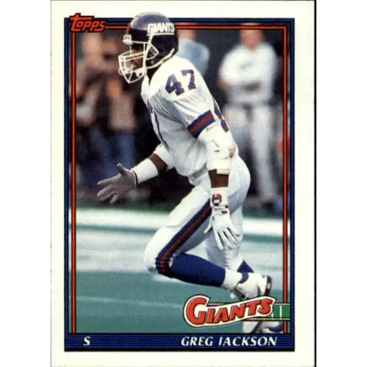 1991 Topps #29 Greg Jackson NM-MT RC Rookie New York Giants Football Card