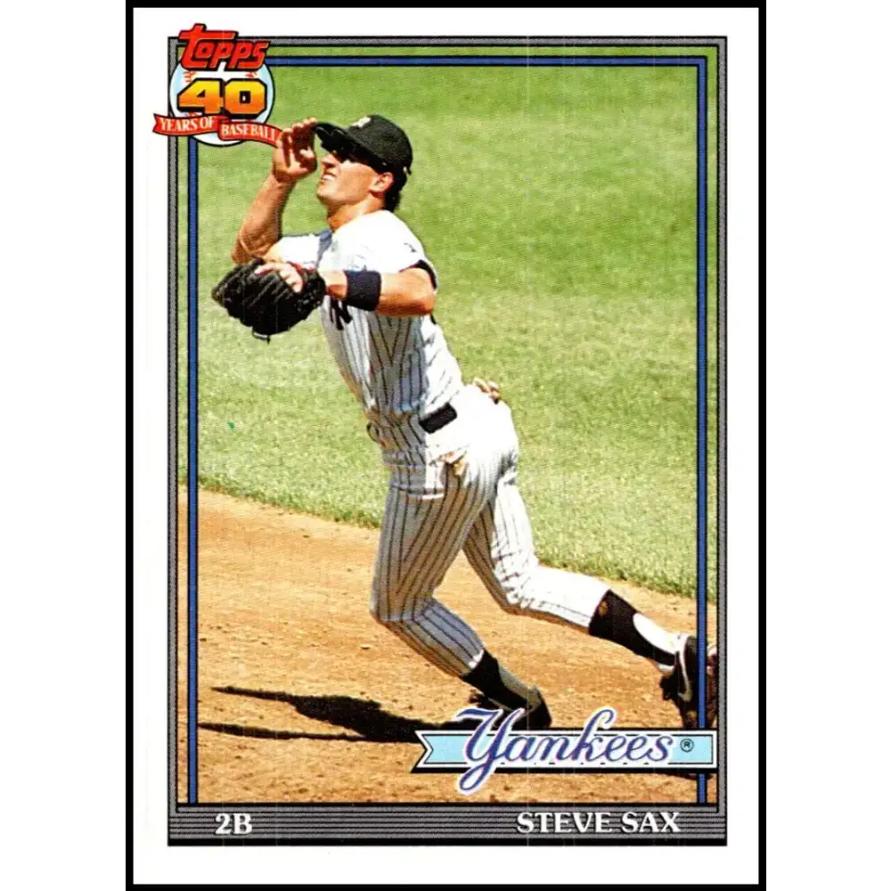 1991 Topps #290 Steve Sax NM-MT New York Yankees Baseball Card - Baseball Card Single