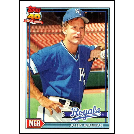 1991 Topps #291 John Wathan NM-MT Kansas City Royals Baseball Card - Baseball Card Single