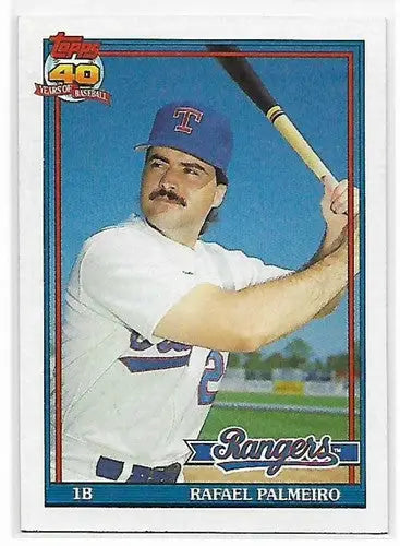 1991 Topps #295 Rafael Palmeiro NM-MT Rangers - Baseball Card Single