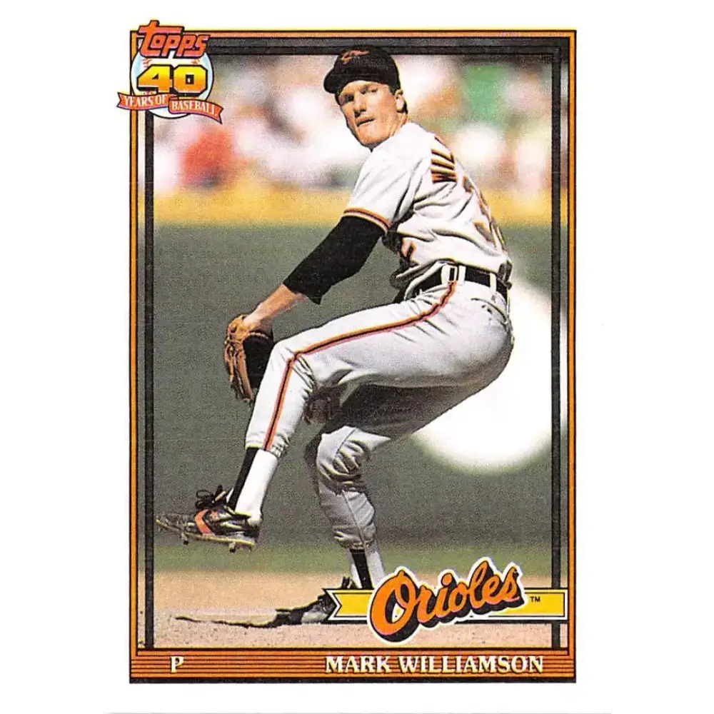 1991 Topps #296 Mark Williamson NM-MT Baltimore Orioles Baseball Card - Baseball Card Single
