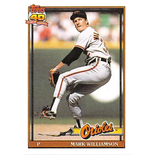 1991 Topps #296 Mark Williamson NM-MT Baltimore Orioles Baseball Card - Baseball Card Single