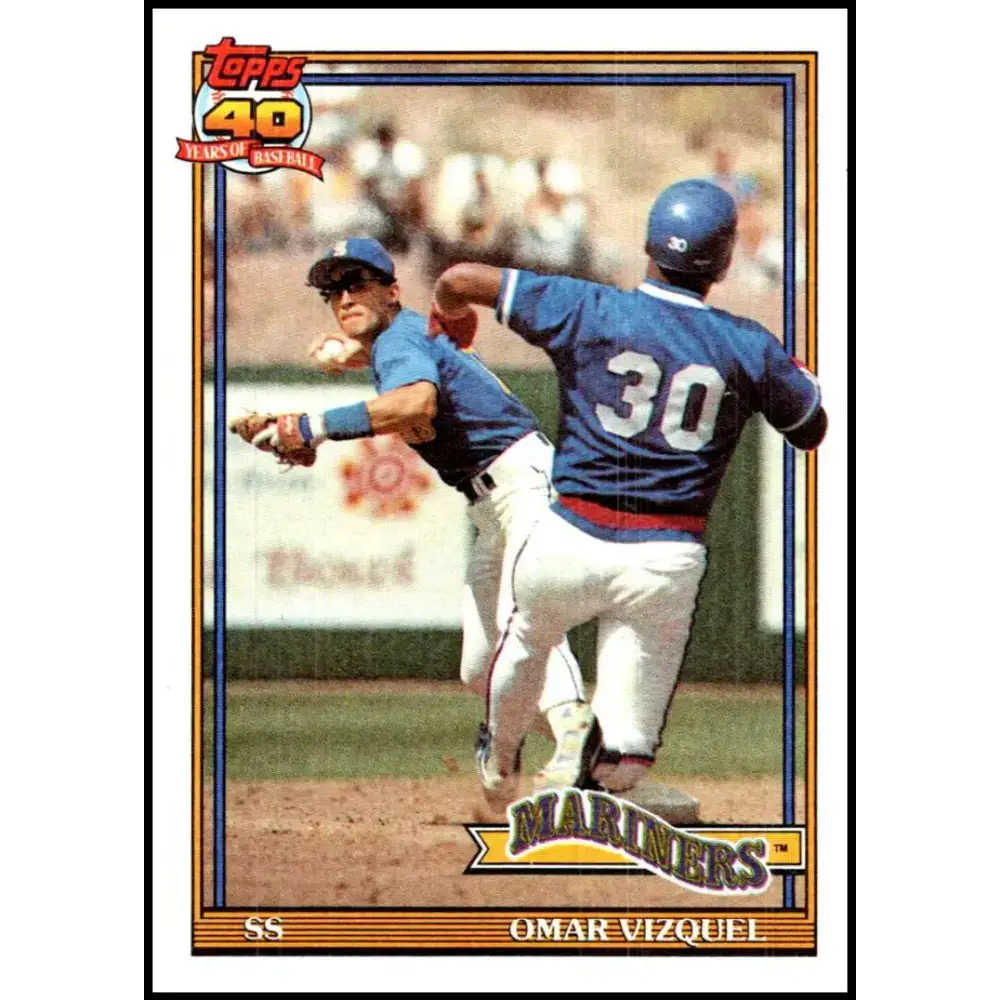 1991 Topps #298 Omar Vizquel NM-MT Seattle Mariners Baseball Card - Baseball Card Single