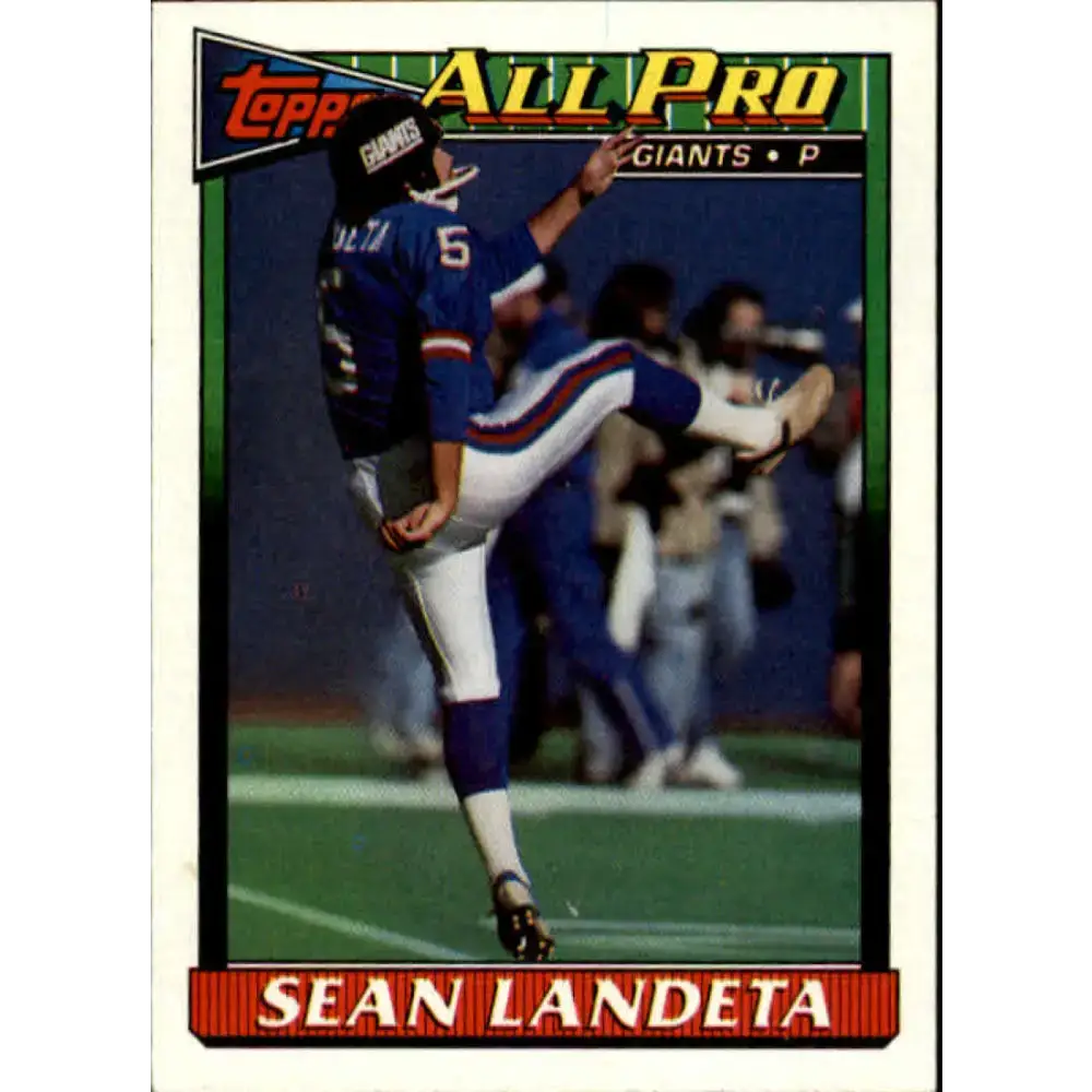 1991 Topps #30 Sean Landeta NM-MT New York Giants Football Card - Football Card Single