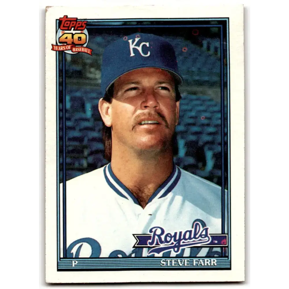 1991 Topps #301 Steve Farr NM-MT Kansas City Royals Baseball Card - Baseball Card Single