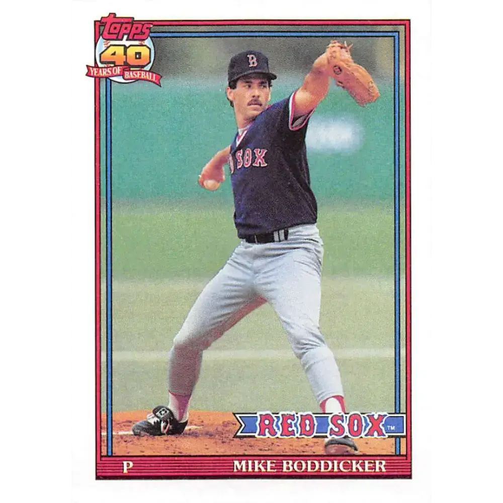 1991 Topps #303 Mike Boddicker NM-MT Boston Red Sox Baseball Card - Baseball Card Single
