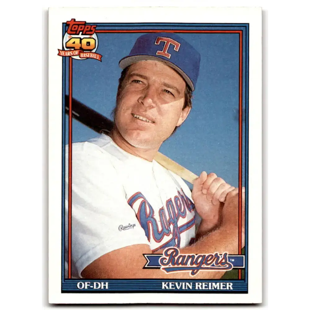 1991 Topps #304 Kevin Reimer NM-MT Texas Rangers Baseball Card - Baseball Card Single