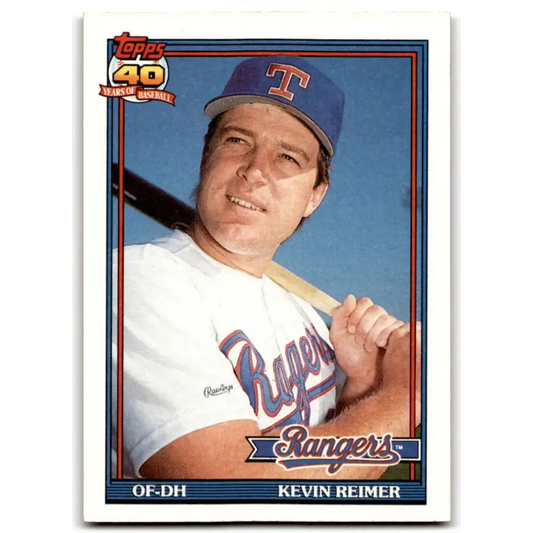 1991 Topps #304 Kevin Reimer NM-MT Texas Rangers Baseball Card - Baseball Card Single