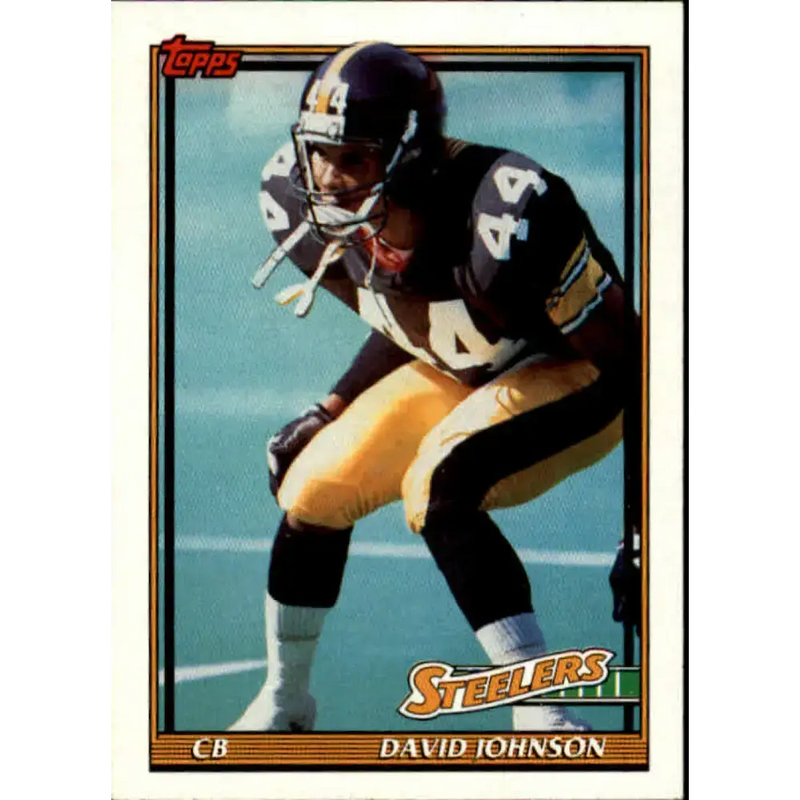 1991 Topps #309 David Johnson NM-MT RC Rookie Pittsburgh Steelers Football Card - Football Card Single