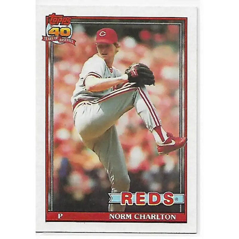 1991 Topps #309 Norm Charlton NM-MT Cincinnati Reds Baseball Card - Baseball Card Single
