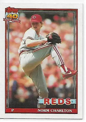 1991 Topps #309 Norm Charlton NM-MT Reds - Baseball Card Single