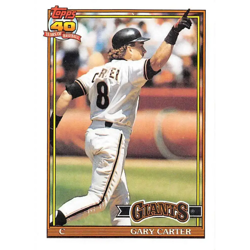 1991 Topps #310 Gary Carter NM-MT San Francisco Giants Baseball Card - Baseball Card Single