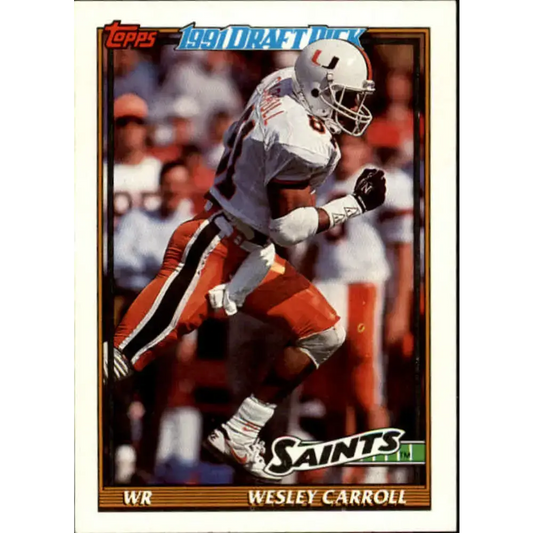 1991 Topps #310 Wesley Carroll NM-MT RC Rookie New Orleans Saints Football Card