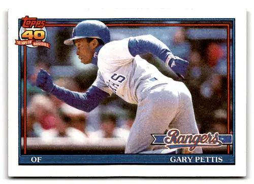 Original gloss of Gary Pettis baseball card from 1991 Topps #314 NM-MT