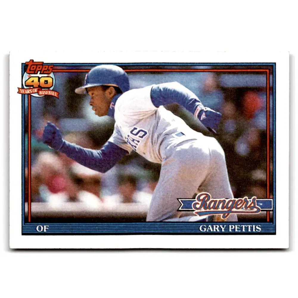 1991 Topps #314 Gary Pettis NM-MT Texas Rangers Baseball Card - Baseball Card Single