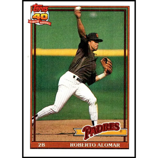 1991 Topps #315 Roberto Alomar NM-MT San Diego Padres Baseball Card - Baseball Card Single