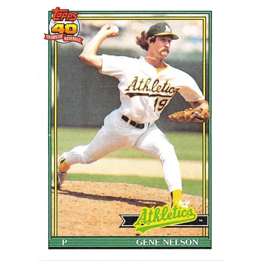 1991 Topps #316 Gene Nelson NM-MT Oakland Athletics Baseball Card - Baseball Card Single