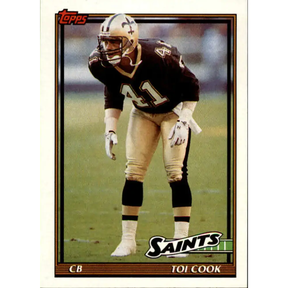 1991 Topps #317 Toi Cook NM-MT RC Rookie New Orleans Saints Football Card - Football Card Single