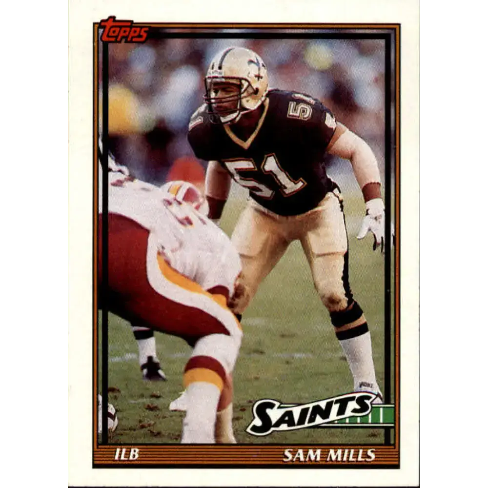 1991 Topps #318 Sam Mills NM-MT New Orleans Saints Football Card - Football Card Single