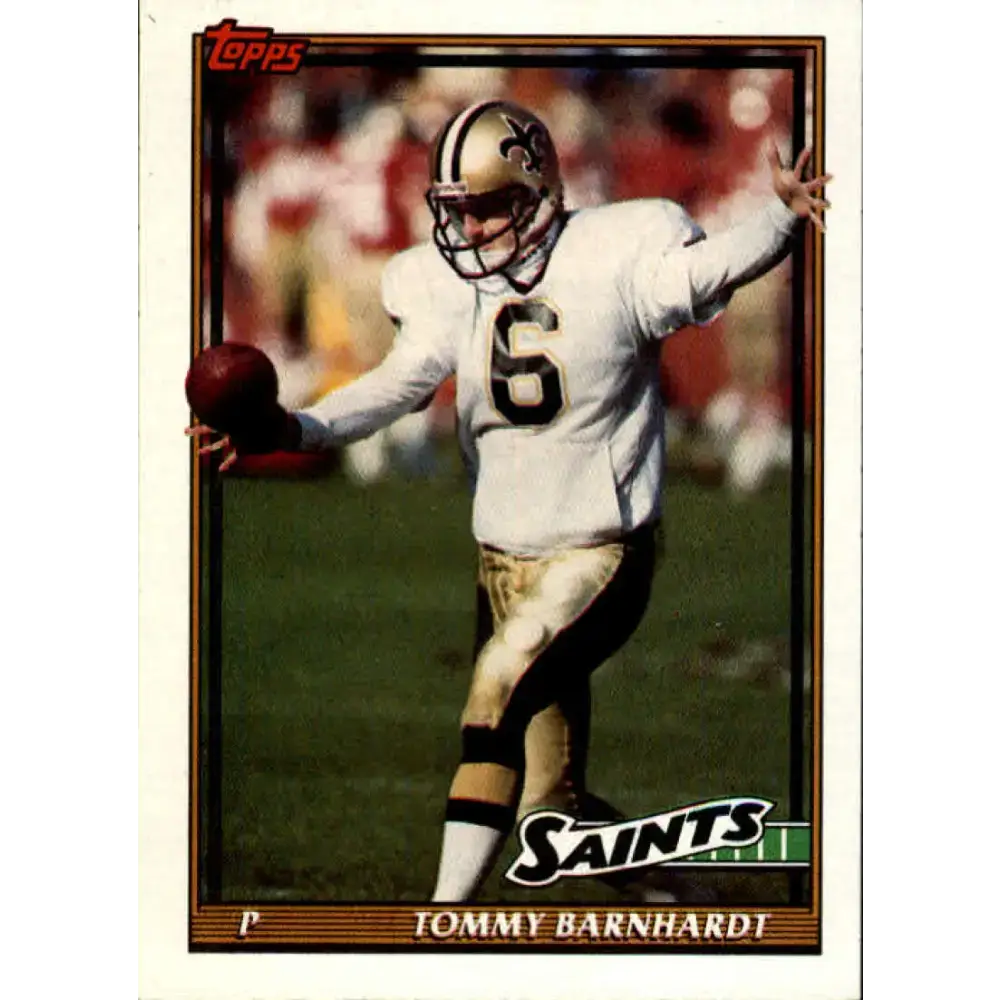 1991 Topps #320 Tommy Barnhardt NM-MT RC Rookie New Orleans Saints Football Card - Football Card Single