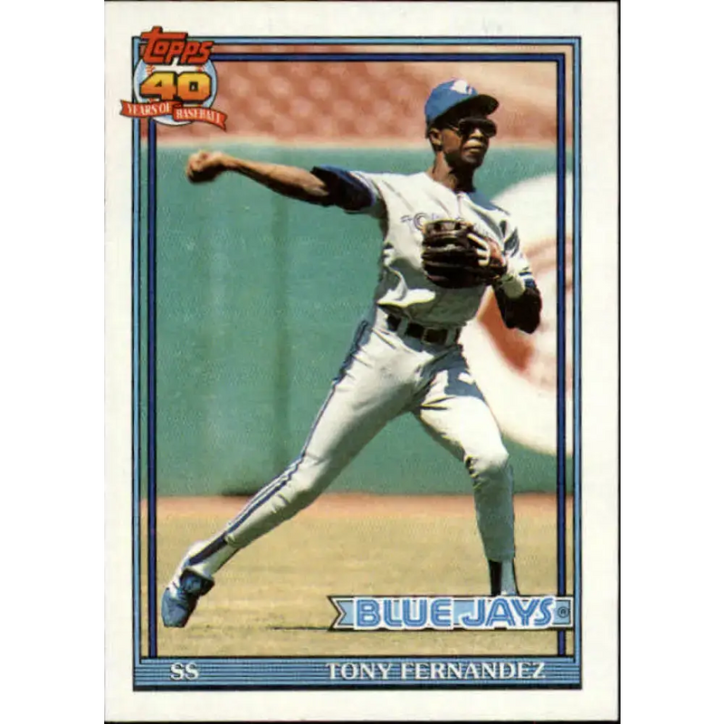 1991 Topps #320 Tony Fernandez NM-MT Toronto Blue Jays Baseball Card - Baseball Card Single